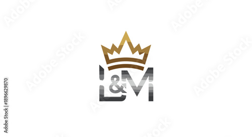 Luxury Crown Logo with Letters LM.