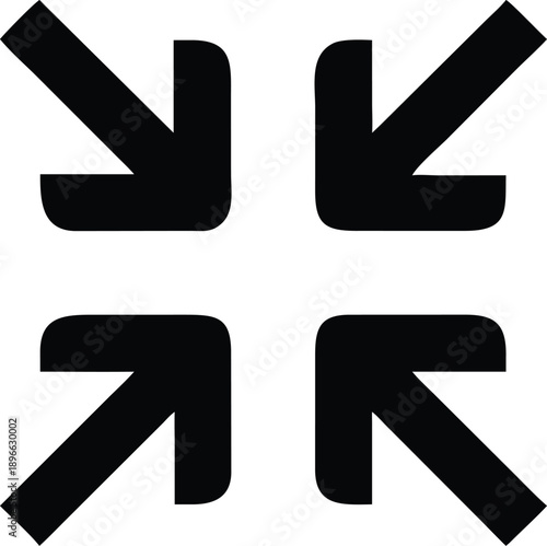 Black Arrows on White Background, Directional Symbols