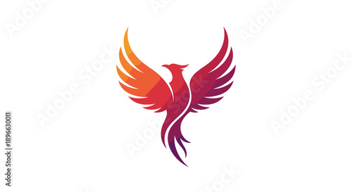 Phoenix Bird Logo Design Element Flying.