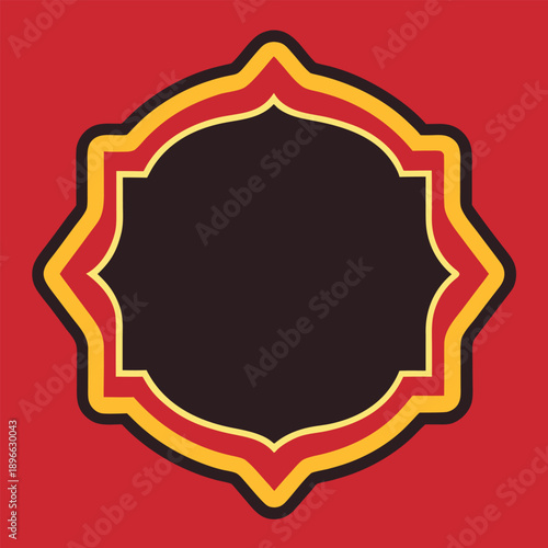 Geometric Shape with Red, Yellow, and Black Colors