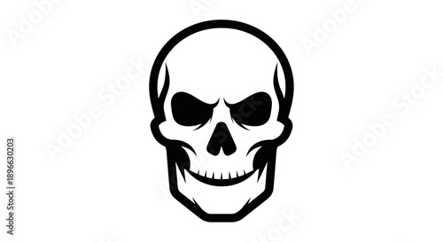Simple Black and White Skull Illustration 1.
