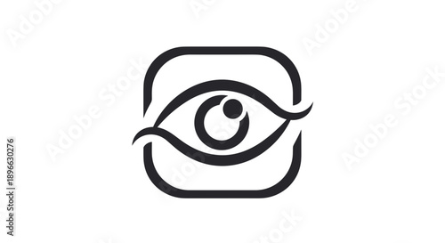 Simple Line Art Eye Icon Design.