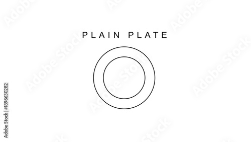 Simple Line Drawing of a Plain Plate.