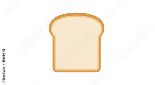 Single Slice of White Bread Isolated.