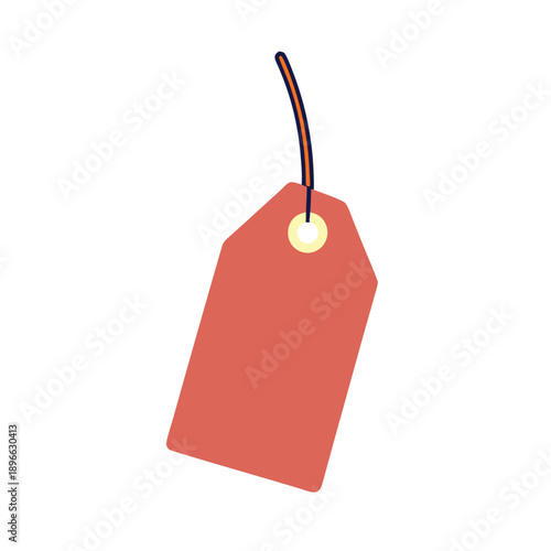 A simple red price tag icon with a string on a white background.