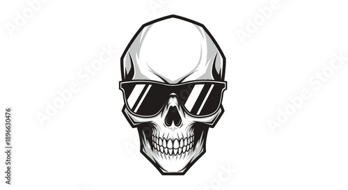 Skull Wearing Sunglasses Illustration Design.