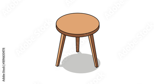 Simple Three Legged Wooden Stool Design.