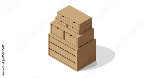 Stack of Brown Cardboard Boxes.