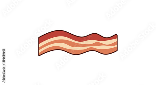 Strip of Crispy Bacon Illustration.