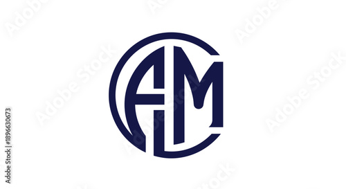 Stylized Monogram Initials AM Logo Design.