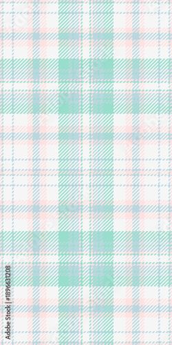 Close-up vector fabric tartan, clothing textile seamless pattern. Advertising background plaid check texture in white and light colors.