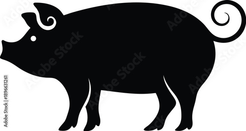 Adorable Pig Silhouette Design For Farming And Livestock Concepts