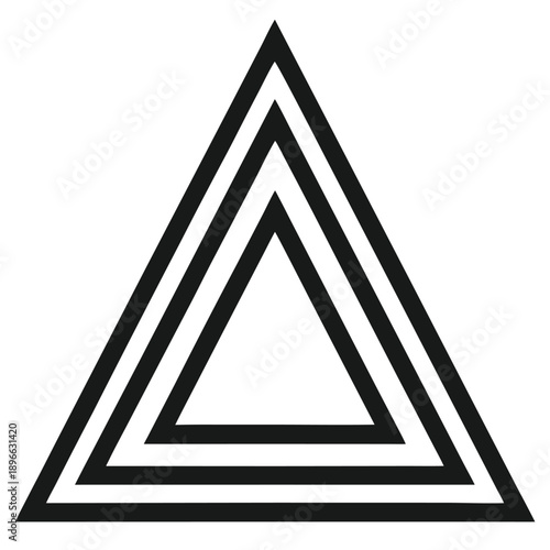 Three concentric black triangles nested inside each other.