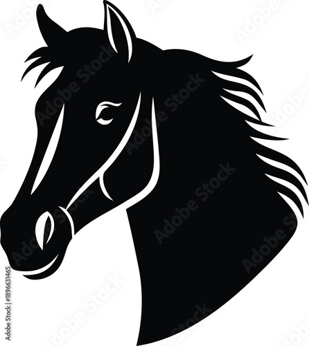Elegant Horse Head Silhouette Vector Graphic For Design
