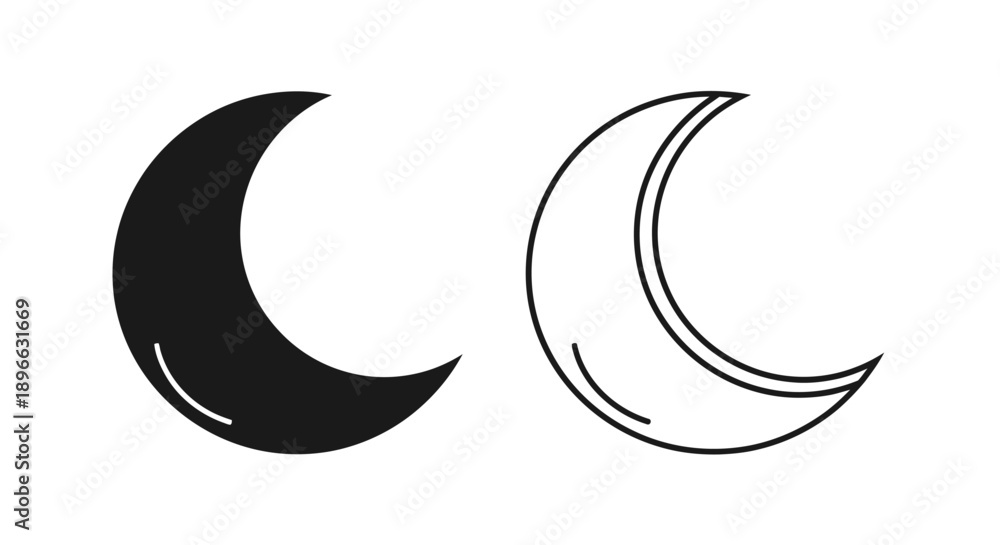 Obraz premium Minimalist moon icon design vector illustration Vector