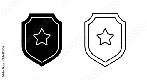 Police badge shield star law enforcement symbol Vector