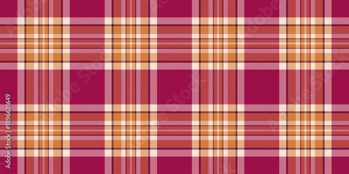 40s seamless pattern fabric, greeting tartan background vector. Independence day plaid texture textile check in pink and light colors.