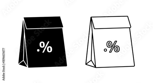 Black and white sale signs discount symbols Vector