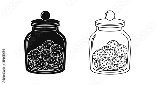 Cookies jar illustration baking sweet treats Vector