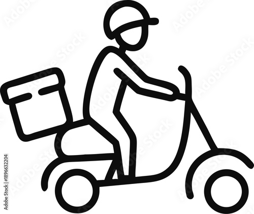 Delivery Person On Bicycle