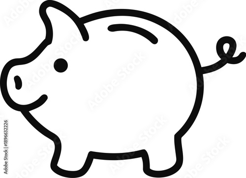 Simple Piggy Bank Outline