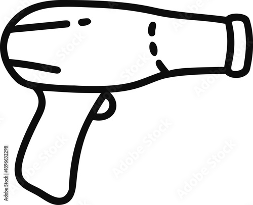 Simple Gun Line Drawing