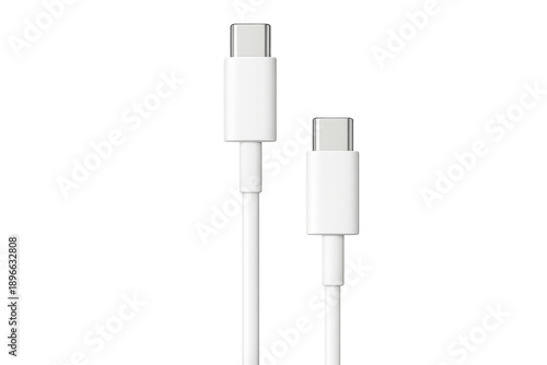 White usb c type charging data transfer cable