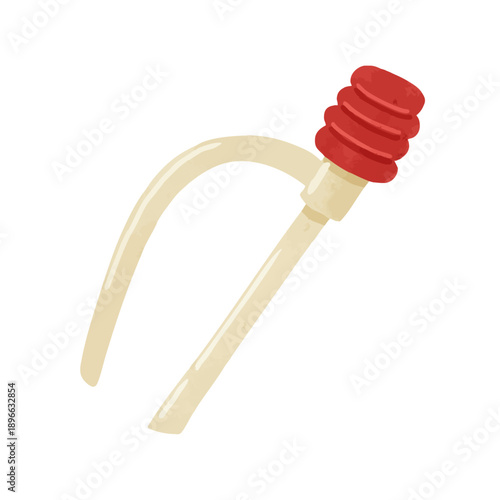 プラスチックの灯油ポンプ　水彩風ベクター手描きイラスト