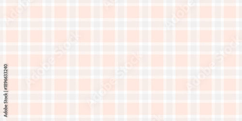 Rural textile seamless tartan, club texture check background. Victorian vector pattern plaid fabric in white and misty rose colors.