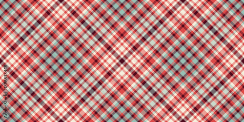 Craft texture vector fabric, glamor plaid background tartan. Cover pattern seamless check textile in red and antique white colors.