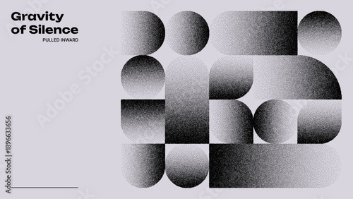 Photos Bauhaus vector graphic with geometric shapes and stipple texture