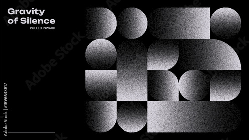 Abstract modern geometric pattern with stipple effect. Bauhaus style design for decorative background or contemporary art presentation.