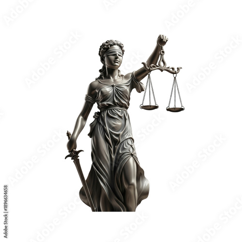 Statue of Justice holding scales and sword