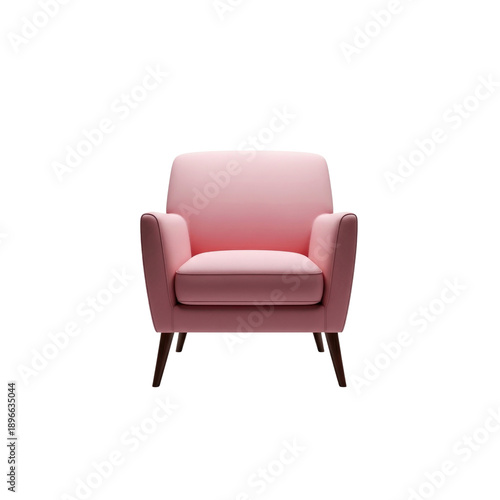 Pink armchair furniture isolated on Transparent Background