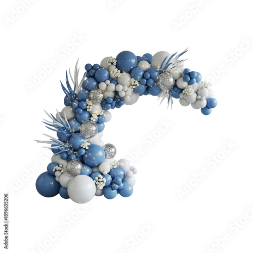 Festive balloon garland arch isolated on Transparent Background