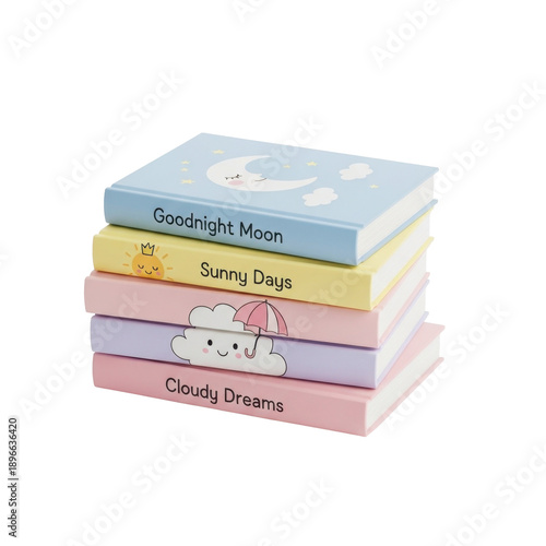 Stack of pastel storybooks