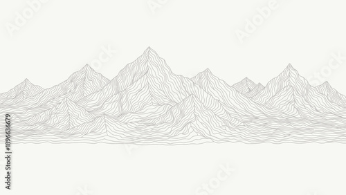 Abstract Wireframe Mountain Range Landscape Design Element.