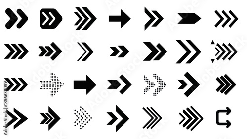 Collection of Diverse Arrow Icons and Symbols.