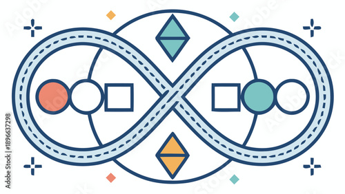 Global connection symbol with people and infinity loop