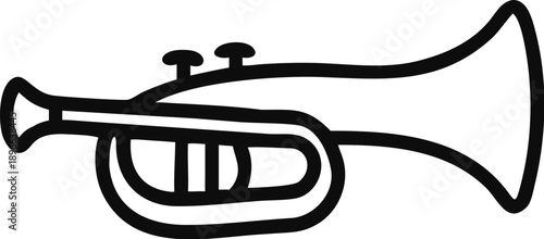 Simple Trumpet Line Drawing