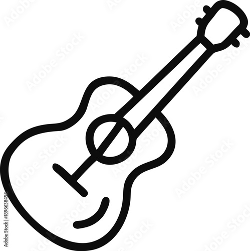 Simple Guitar Line Icon