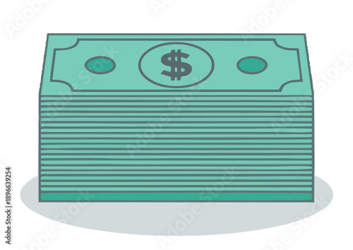 Stack of Cash with Dollar Sign Illustration