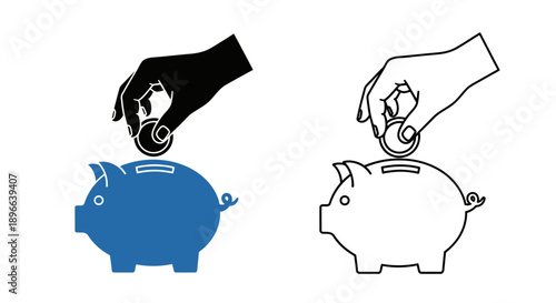 Saving money piggy bank finance financial concept Vector