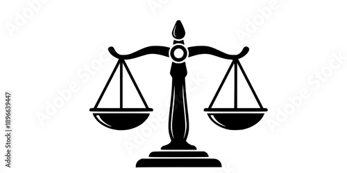 justice balance scale law symbol silhouette vector illustration
