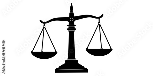 justice balance scale law symbol silhouette vector illustration
