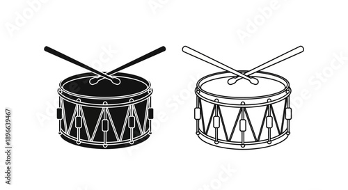 Drums music percussion instrument drumsticks sound Vector