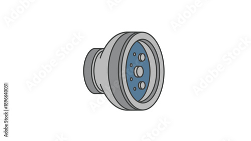 Simple vector illustration of a modern shower head fixture, ideal for bathroom design and water applications