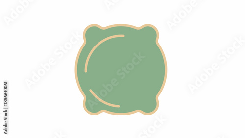 Stylized Green Comfort Pillow Icon for Home Decor and Relaxation Apps