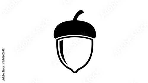 Simple vector illustration of an acorn on a white background.