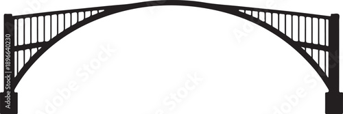 bridge arch deck supported by vertical cables silhouette design